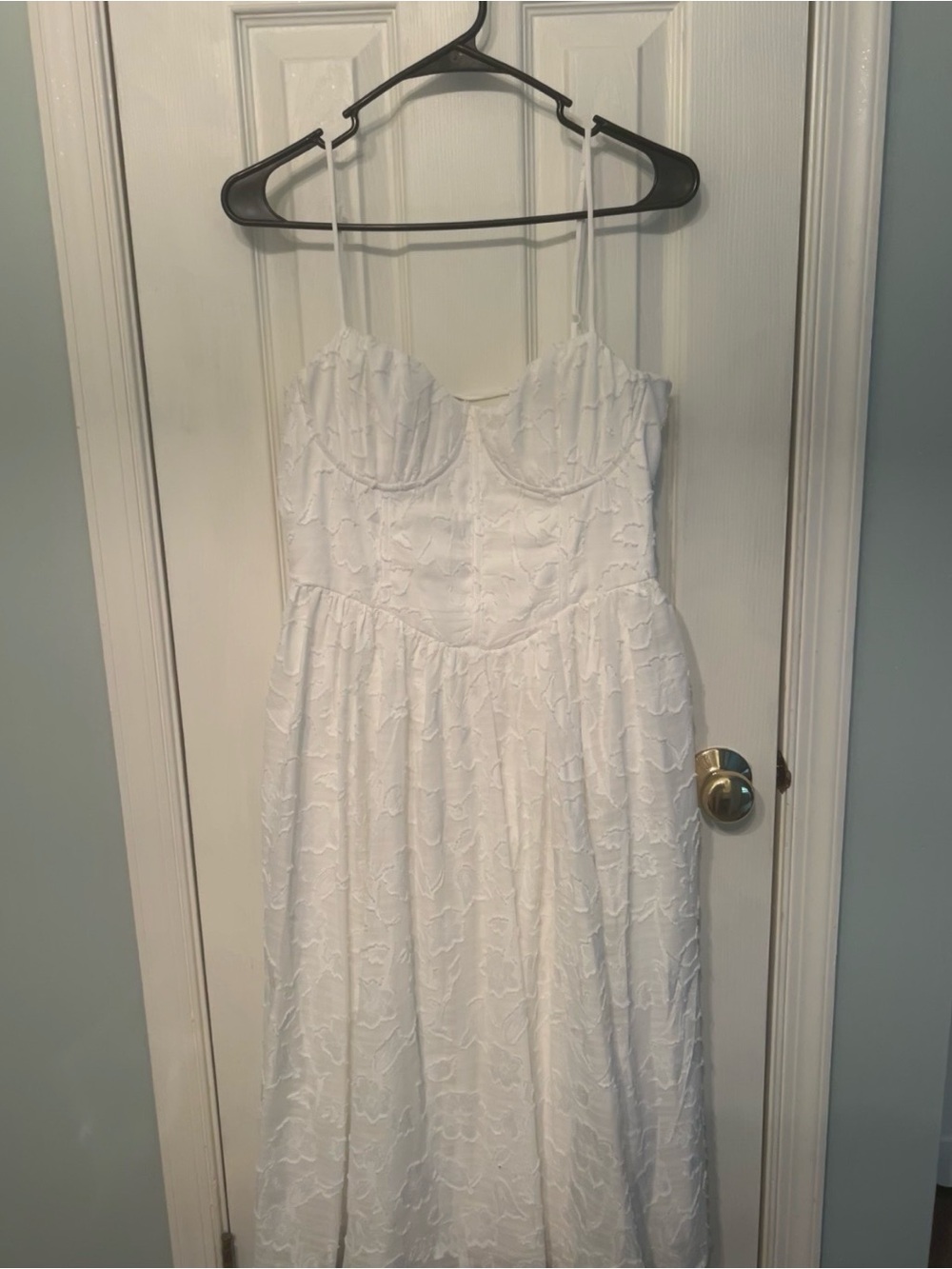 Thirty Thirty White Midi Corset Tie Back Dress